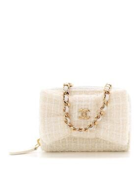 Chanel Tweed Quilted Bow Flap Card #284314C18B